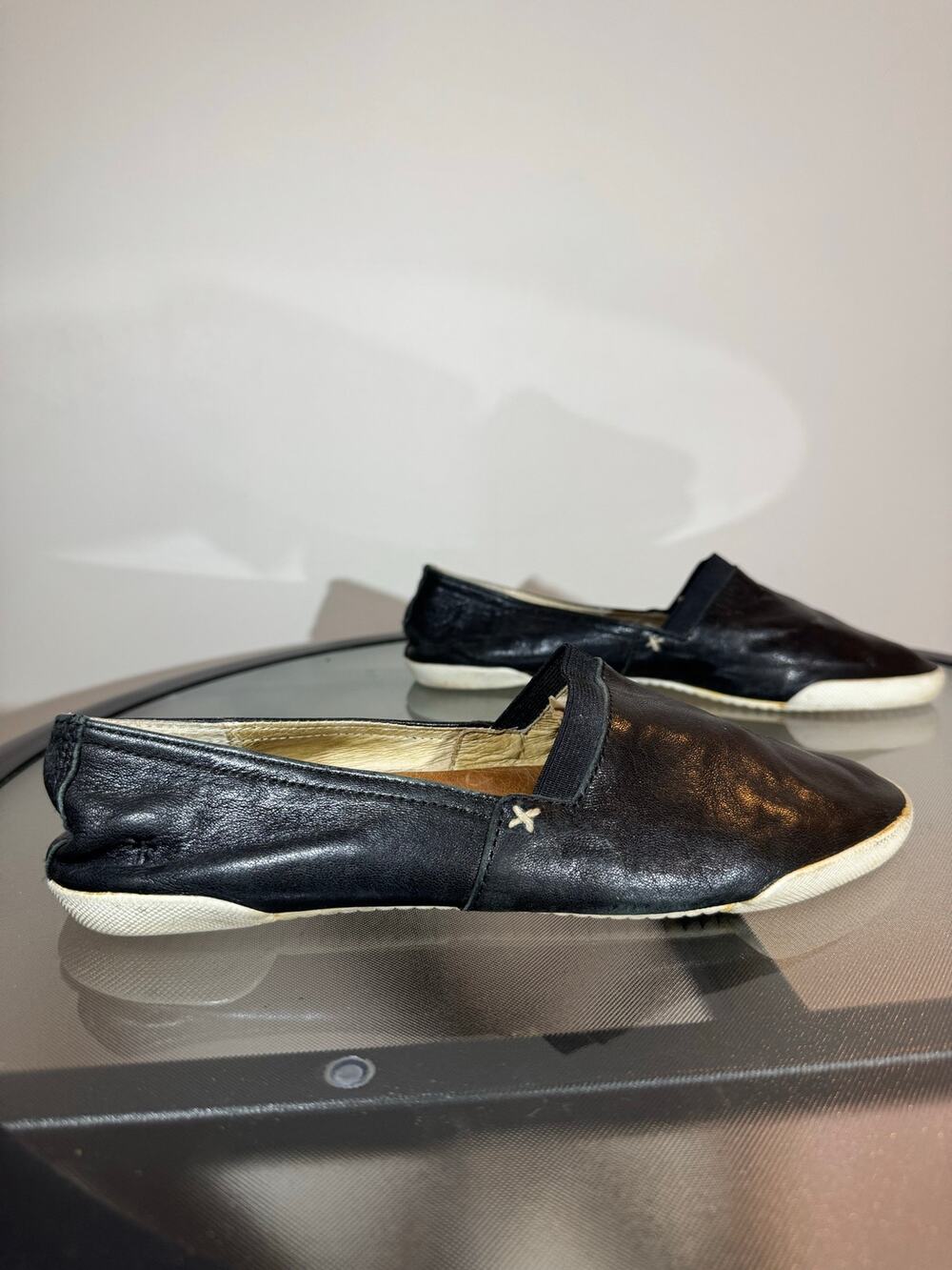 FRY Black Slip On Leather Shoes